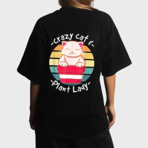 Cat Cactus Succulent Crazy Cat Lady Gardening Women T-Shirt