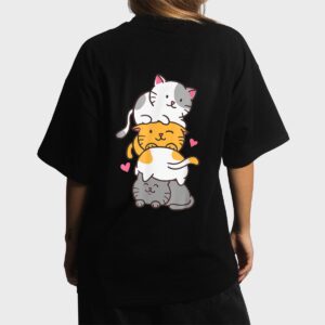 Cat Cats Cute Kitty Pile Anime Kawaii Neko Gift Women T-Shirt