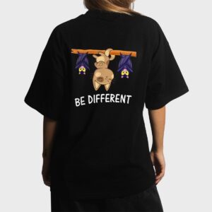 Cat with Bats Be different Funny Cat Lover Women T-Shirt
