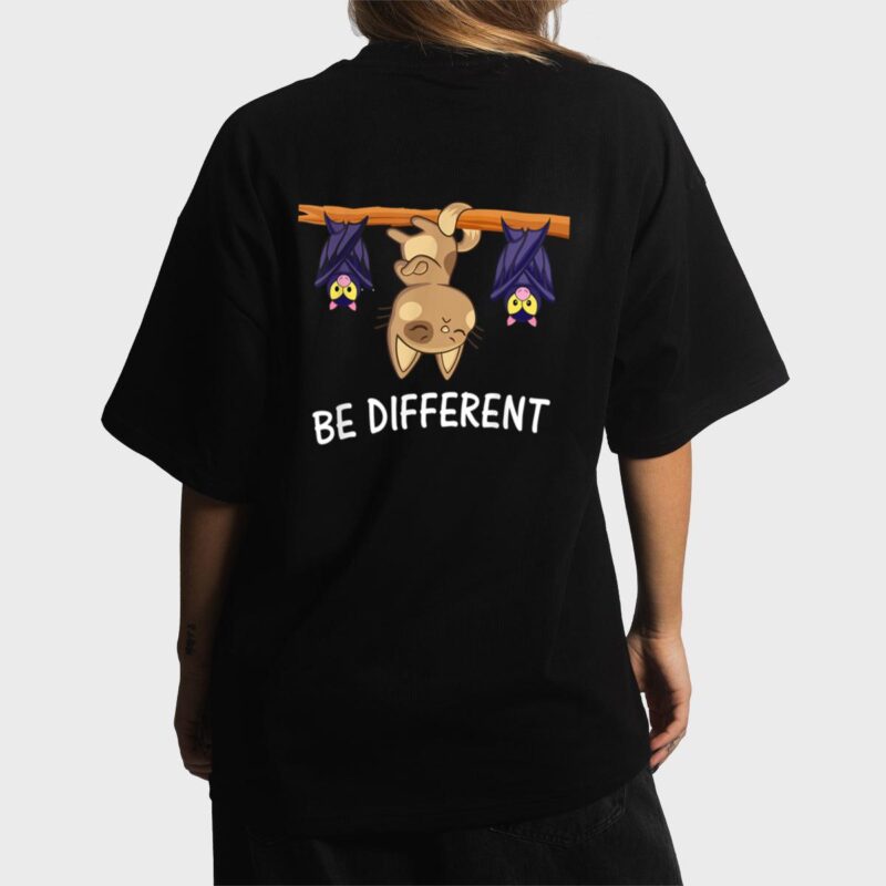 Cat with Bats Be different Funny Cat Lover Women T-Shirt
