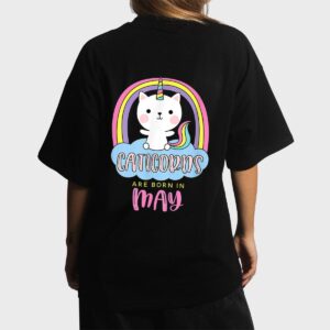Caticorns Are Born In May Birthday Cat Unicorn Rainbow Cute Women T-Shirt