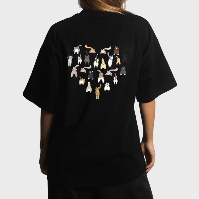 Cats Butt Heart Funny Cats Kitten Cat Owners Women T-Shirt