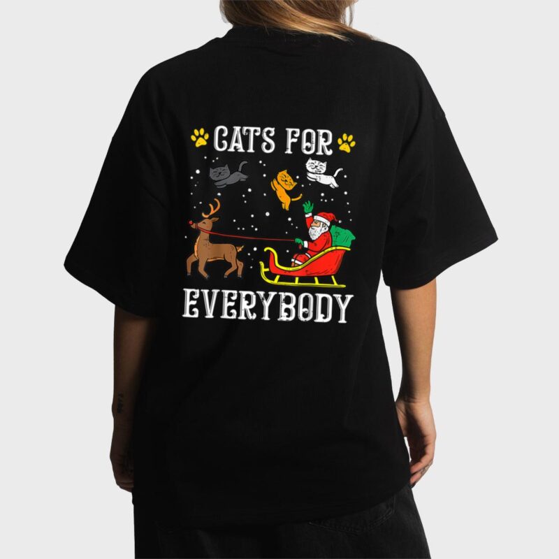 Cats For Everybody Santa Funny Christmas PJs Xmas Women Women T-Shirt