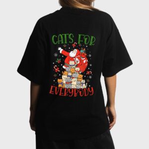 Cats For Everybody Ugly Christmas Cat Funny Xmas Women T-Shirt