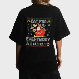 Cats For Everybody Ugly Sweater Christmas Santa Cat Lovers Women T-Shirt