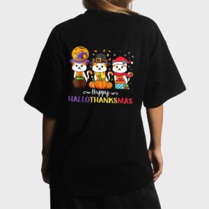 Cats Happy HalloThanksMas Women T-Shirt