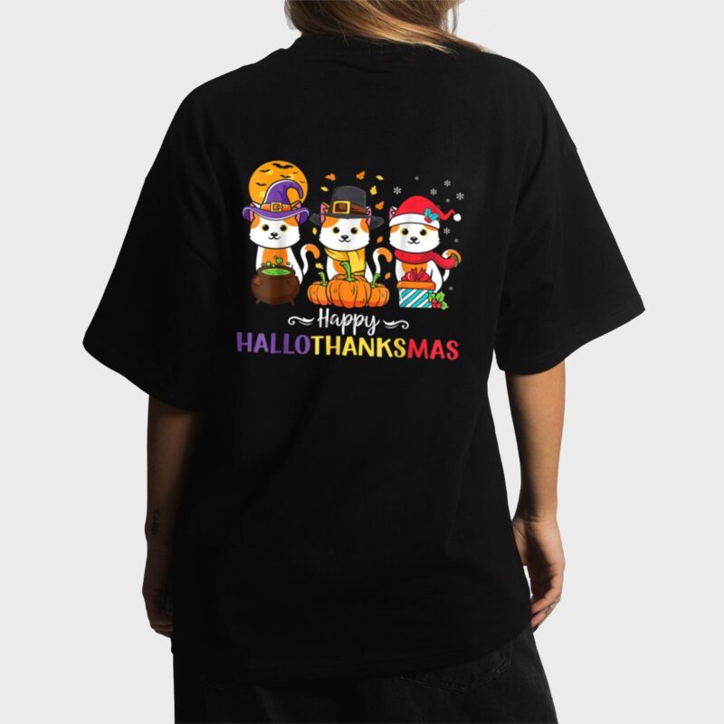 Cats Happy HalloThanksMas Women T-Shirt