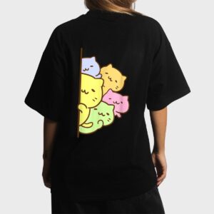 Cats Meowtain Cute Kitty Pile Anime Kawaii Gay Pride Women T-Shirt