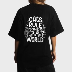 Cats Rule He World Funny Cat Lovers Women T-Shirt