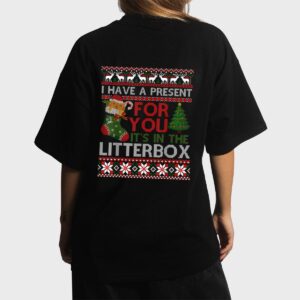 Christmas Cat Shirt - Have A Present For You Ugly Sweater Women T-Shirt