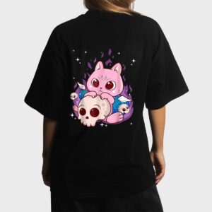 Cute Anime Kawaii Cat Aesthetic Kawaii Pastel Goth Halloween Women T-Shirt