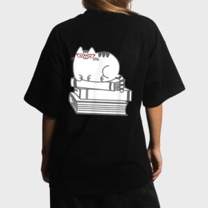 Cute Book Nerd Cat  - Funny Nerdy Kitten Women T-Shirt