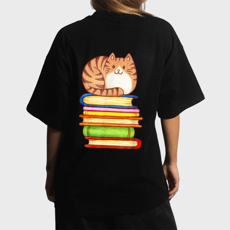 Cute Cat Books Graphic Women S Book Lovers Eacher Women T-Shirt