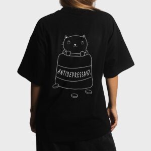 Cute Cat Drawing Cat Antidepressant Women T-Shirt