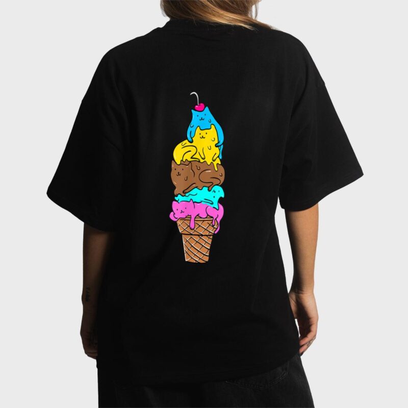 Cute Cat Ice Cream  - Kitty Cat Dessert Women T-Shirt