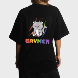 Cute Gaming Cat Gay Gamer Women T-Shirt