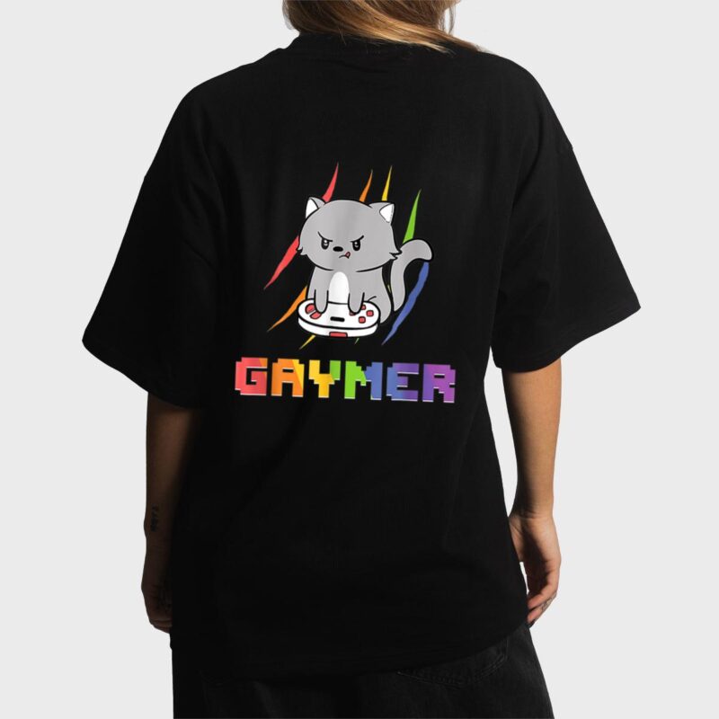Cute Gaming Cat Gay Gamer Women T-Shirt