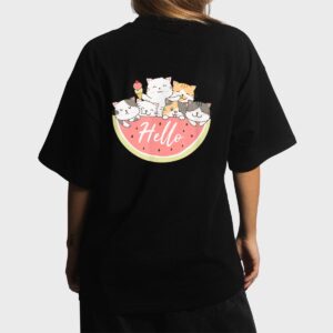 Cute Kitten In Watermelon Cute Cat Family Cat Motif Women T-Shirt