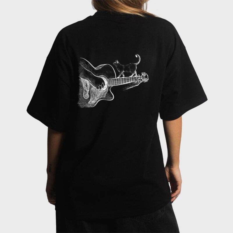 Cute Siamese Cat Guitar Player Women T-Shirt