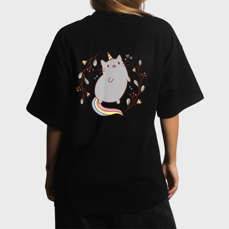 Cute Unicorn Cat Kitten Graphic Women T-Shirt