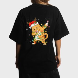 Dabbing Cat Santa Christmas Kids Boys Girls Catmas Xmas Women T-Shirt