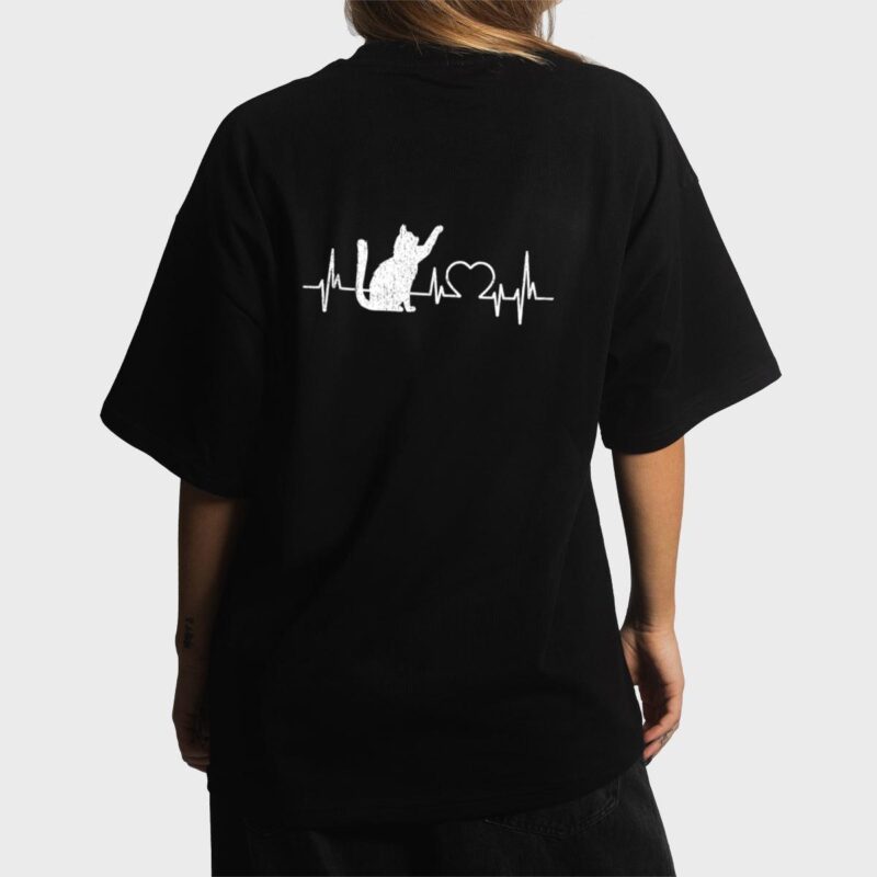 Funny Cat  for Women - Meowy Cute Cat Lover Heartbeat Women T-Shirt