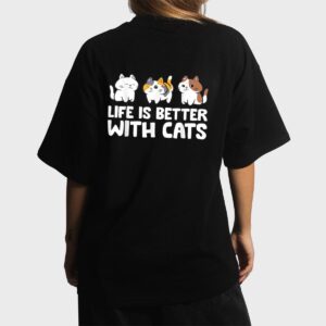 Funny Cat Lover Cute Kittens Life Is Better With Cats Women T-Shirt
