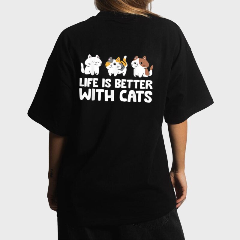 Funny Cat Lover Cute Kittens Life Is Better With Cats Women T-Shirt