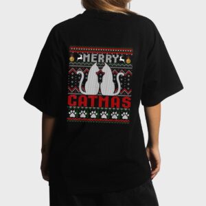 Funny Cat Lover Merry Catmas Christmas Women T-Shirt