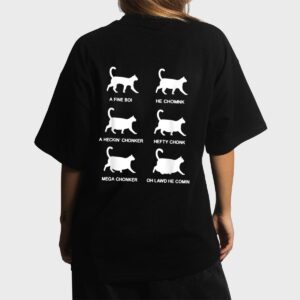 Funny Cat Meme Shirt Chonk Cat Evolution Chart For Cat Lover Women T-Shirt