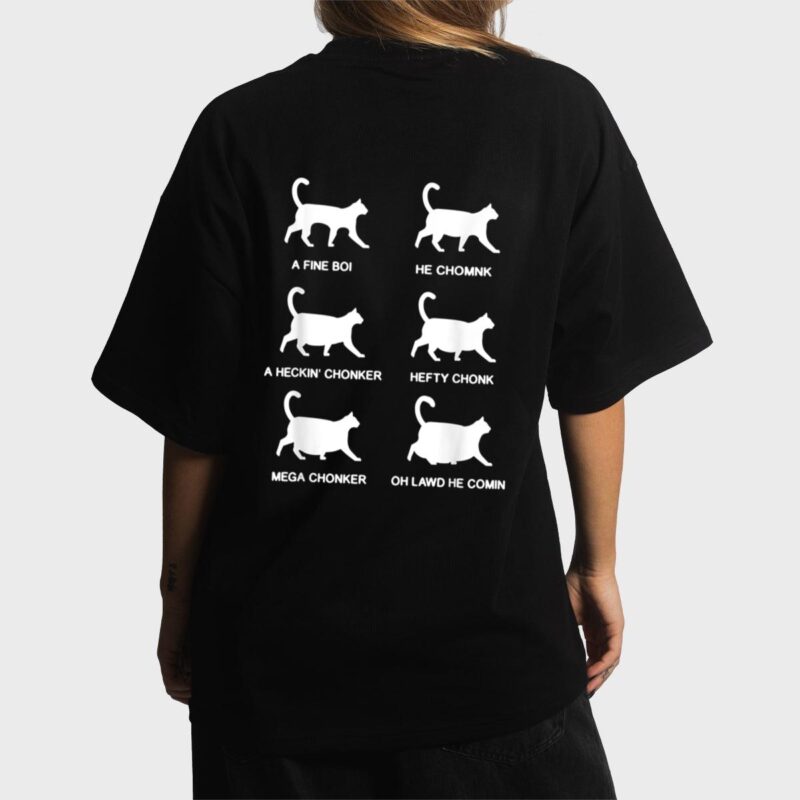 Funny Cat Meme Shirt Chonk Cat Evolution Chart For Cat Lover Women T-Shirt