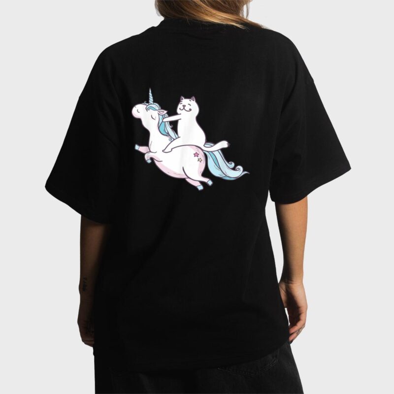 Funny Cat Riding Unicorn T-Shirt Hipster Always Be You Kitty Women T-Shirt
