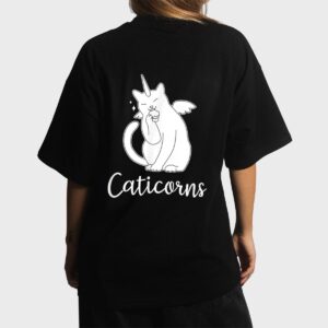 Funny Caticorn  Cat Unicorn Meow Kitty Funny Black Cat Women T-Shirt