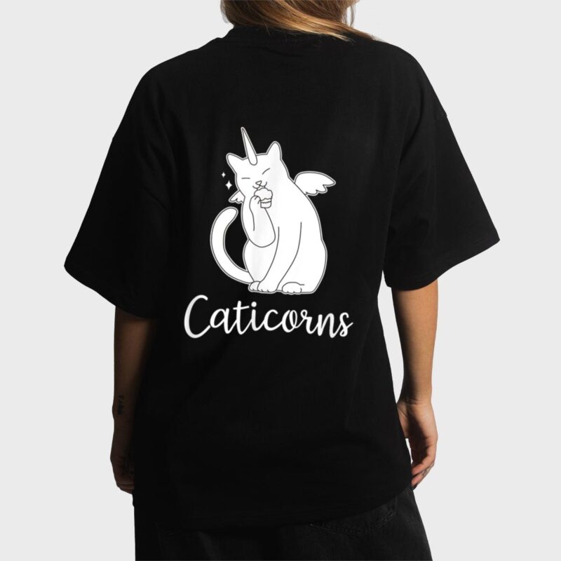 Funny Caticorn  Cat Unicorn Meow Kitty Funny Black Cat Women T-Shirt