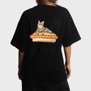 Funny Hot Dog Cat  by Zany Brainy, Cute Kitty Food Women T-Shirt