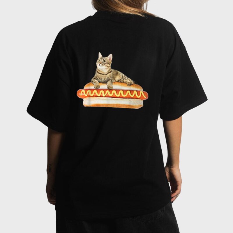 Funny Hot Dog Cat  by Zany Brainy, Cute Kitty Food Women T-Shirt