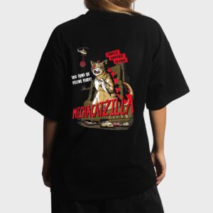 Funny Mecha Catzilla Cat Costume Halloween Women T-Shirt