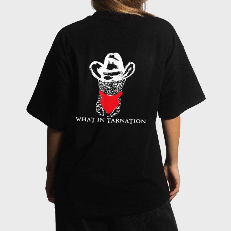 Funny Meme What In Tarnation Cat Cowboy Hat Women T-Shirt