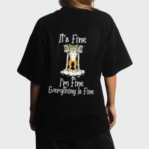 Funny Meow Cat It's Fine I'm Fine Everything Is Fine Cat Women T-Shirt