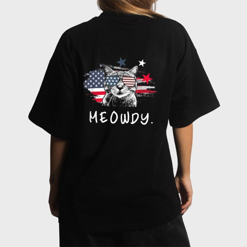 Funny Meowdy Cat Shirt Cat America Meowica Cat Women T-Shirt