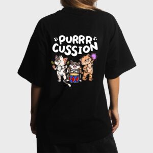 Funny Purrr Cussion Kitty Cat Percussion Player Music Women T-Shirt