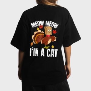 Funny Thanksgiving Cool Turkey Fake Cat Women T-Shirt