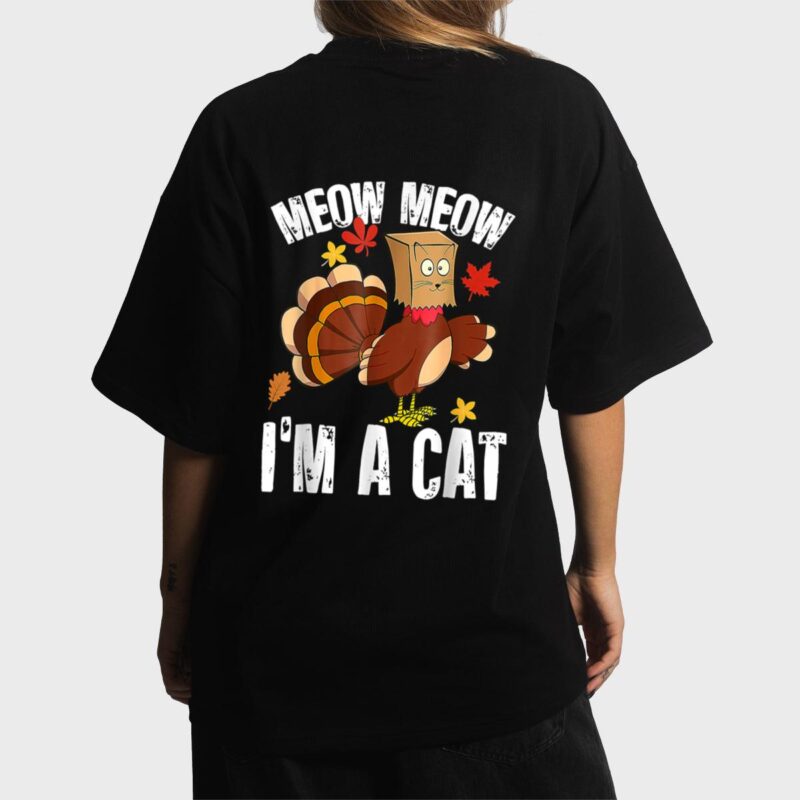 Funny Thanksgiving Cool Turkey Fake Cat Women T-Shirt