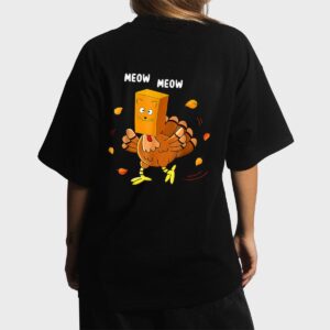 Funny Thanksgiving Turkey Fake Cat Meow Kitty Cats Lover Women T-Shirt