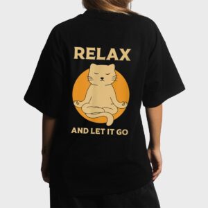 Funny cat Graphic Yoga Zen Meditation Women T-Shirt