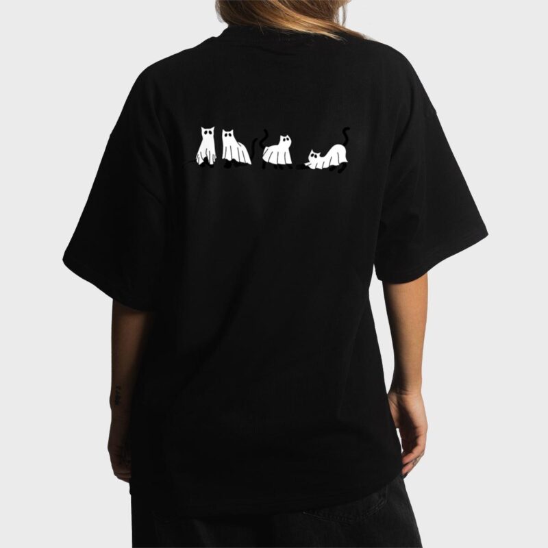Ghost Cats Halloween Costume For Cat Lovers Women T-Shirt