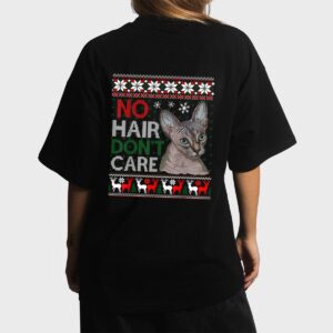 Hairless Cat Ugly Christmas Sweater Sphynx Cat Women T-Shirt