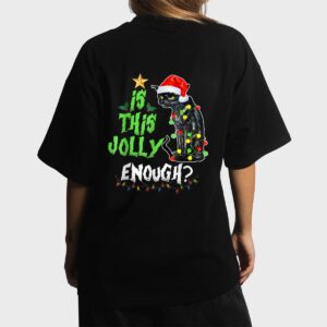 Halloween Is This Jolly Enough Noel Cat Merry Christmas Women T-Shirt
