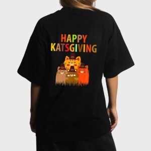 Happy-Katsgiving Thanksgiving-Cats Lovers-Pilgrim Hat Premium Women T-Shirt