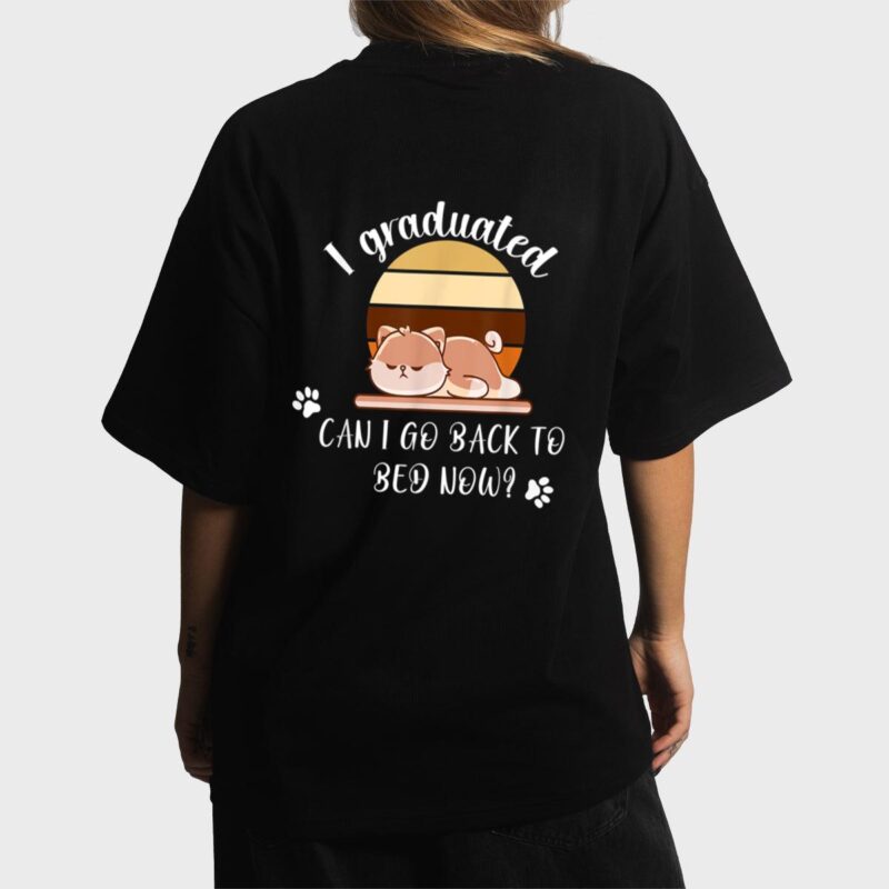 I Graduated Can I Go Back To Bed Now cat sleeping Women T-Shirt
